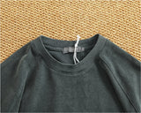 WIAOFELLAS  -  Heavy wash short sleeve T-shirt men drop shoulder sleeve solid color loose summer round neck half sleeve T