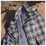 WIAOFELLAS  -  American retro plaid shirt men's autumn and winter thickened and fleece warm, trendy loose and casual long-sleeved shirt jacket