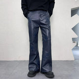 WIAOFELLAS  -  PU Leather Pants Men Streetwear Fashion Hip Hop Punk Gothic Vibe Casual Faux Leather Pant Man Boyfriend Motorcycle Trousers
