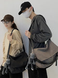 WIAOFELLAS  -  Autumn Canvas Bag Single Shoulder Bags Male Female Couple Postman Large Capacity Versatile College Student Handbag