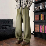 WIAOFELLAS  -  Gradient Color Men's Sweatpants Casual Drawstring Loose Straight Korean Style Wide Leg Elastic Waist Male Bottom