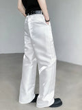 Wiaofellas  -  New Trendy Men's Casual Solid Color Pants Summer Streetwear Straight Wide Leg Trousers Male Korean Style