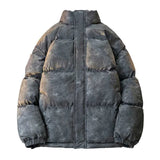 Wiaofellas  -  Men's Winter Harajuku Streetwear Fashion Jacket Parkas Bubble Jacket Oversize Warm Solid Coat Faux Suede Puffer Jacket