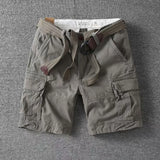 WIAOFELLAS  -  Summer Fashion Retro Workwear Cotton Shorts For Men Heavy Water Wash Multi Pocket Pants Loose Straight Leg Trendy Man Short