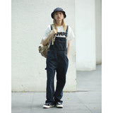 Wiaofellas  -  Stubborn Rabbit Japan fashion Amekaji American vintage Denim Overalls Men and Women Casual Straight Cargo Jumpsuit Fashion