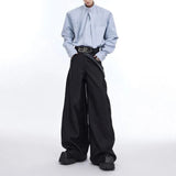Wiaofellas  -  Mens 3d Pleated Ribbon Y2k Shirt Spring Streetwear Fashion Youth Trend Campus Urban Outdoor Long Sleeve Top Men'S Wear New