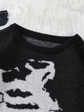 WIAOFELLAS  -  New Popular Autumn and Winter Dinosaur Skeleton Jacquard Pattern Pullover Sweater Casual Round Neck Knitted Men's Pullover