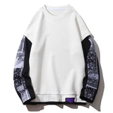 WIAOFELLAS  -  Men's Fake Two Piece Slim Fit Pullover, Autumn New Hoodie, American Fashion Street Top, Classic Hoodie Clothing