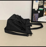 WIAOFELLAS  -  Crossbody bag men's large-capacity shoulder bag women's leisure messenger bag students' class bag solid color handbag
