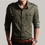 Wiaofellas  -  New Cotton Shirt Men Long Sleeve Breathable Casual Shirts Man Solid Shirt Slim Fit Male Shirts