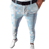 Wiaofellas  -  Diamond Square Men's Summer Fashionable Business Casual Pants Set Long Pants Men's Elastic Straight Leg Formal Pants MA2