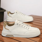 WIAOFELLAS  -  Leather-covered Non-slip Walking Casual Board Shoes All New Wear-resistant Flat Student Single Shoes Trend Four Seasons