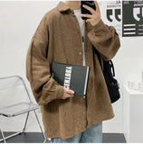Wiaofellas  -  Men's Trendy Outerwear Ins Men's Trendy Cool Loose New Outerwear Woolen Jacket Men's Outerwear