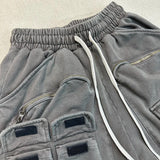 Wiaofellas  -  Multi-pocket zipper tactical overalls feature heavyweight shorts