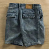 WIAOFELLAS  -  Men 2025 Summer Fashion Solid Color Pockets Jeans Shorts Men's Loose Casual Short Pants Male High Waist Straight Shorts P899