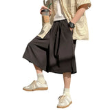 Wiaofellas  -  Summer New Men Ice Silk Thin Casual Shorts Loose Wide Leg Five point Seven-point Comfortable Trendy Male Outdoor Trousers