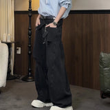Wiaofellas  -  New Men's Y2K Vintage Streetwear Ripped Baggy Jeans Hip Hop Fashion Straight Wide-Leg Denim Pants Punk Trendy Curved Jean
