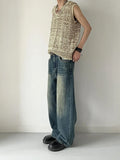 WIAOFELLAS  -  Washable Old Cat Beard Worn Loose Wide Leg Versatile Jeans and Pants for Men and Women