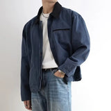 Wiaofellas  -  American Trendy Tooling Mens Jackets Vintage Solid Distressed Bomber Coats Patchwork Zipper Pocket High Street Short Outwear