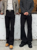 Wiaofellas  -  Spring Autumn Korean Style Men's Straight-leg Suit Pants Loose-fit Casual black Wide-leg Trousers Drag-ground Pants