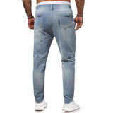 WIAOFELLAS  -  Men Distressed Ripped Jeans Motorcycle Pants Men Biker Jeans Fashion Motorcycle Hole Denim Pants Man Street Hip Hop Trousers