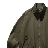 WIAOFELLAS  -  Mens Jacket Japanese Style Classic Daily Tops Ribbed Vertical Texture Street Zip-Up Raglan Baggy Bomber Trendy Top Men's Clothes