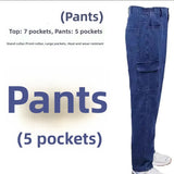 Wiaofellas  -  Thickened Denim Workwear for Men Spring Autumn  Welding Labor Protection Suit Resistant to Heat And Wear in Factory