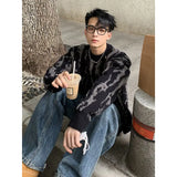 WIAOFELLAS  -  American retro couple sweater men's winter thickened warm teen trend lazy advanced sense ruffian handsome knitted sweater