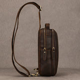 WIAOFELLAS  -  Luxury Male Chest Bags Genuine Leather Crossbody Bag Men Sling Chest Pack for Men Chest Bag Leather casual men one shoulder bag