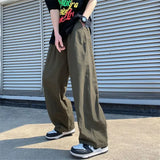 WIAOFELLAS  -  Japanese Cityboy Pants High Street Ins Drape Khaki Work Pants Men's Loose Straight Floor Skateboard Pants