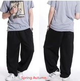 WIAOFELLAS  -  Summer Loose Thin Sweatpants Hiphop Men's Joggers Casual Baggy Wide Leg Pants Cotton Plus Size 4XL Dance Trousers Clothing