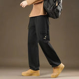 WIAOFELLAS  -  American work pants  men's new style loose straight spring and autumn wide-leg pants design casual trousers