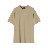 Wiaofellas  -  Summer Men's Fashion Cotton Solid Color Loose T Shirt Mens Short Sleeve Casual Tops Male Streetwear O-neck Top Tees V37