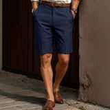 Wiaofellas  -  Mens Summer Thin Straight Leg Suit Shorts Business Casual 5 Inch Formal Shorts