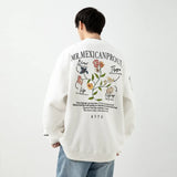 Wiaofellas Heavyweight Loose Embroidered Sweatshirt for Men Autumn Fashion Brand Japanese Men's Vintage Long Sleeve Hoodie