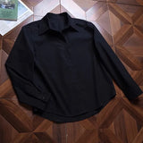 Wiaofellas  -  Korean Fashion Men Shirts Light Luxury Textured Business Solid Color Long Sleeve Cardigan Leisure Premium Loose Fit Blouse M-2XL