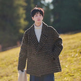 WIAOFELLAS  -  Woolen Plaid Short Casual Coat Versatile Coat Loose Windbreaker Ins Cool and Trendy