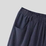 Wiaofellas  -  Men Striped Pants Loose Elastic Waist Joggers Casual Trousers Men Streetwear Baggy Fashion Leisure Male Long Pants