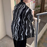 WIAOFELLAS  -  Men Shirt Printing Summer Lapel Short Sleeve Loose Casual Men Clothing Streetwear 2025 Korean Style Fashion Male Shirts