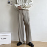 WIAOFELLAS  -  Black White Suit Pants Men Fashion Social Mens Dress Pants Korean Loose Straight Casual Pants Mens Office Formal Trousers M-2XL