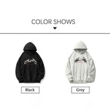 Wiaofellas  -  Brand Hand Drawn Print Sweatshirts Mens Baggy Autumn Winter New Hooded Sweatshirts Male Casual Outdoors Motion Clothing
