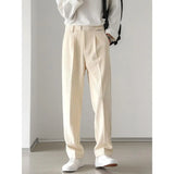 WIAOFELLAS  -  Japan Style Simple Solid Color Corduroy Leisure Trousers Men Autumn Winter Business Casual Suit Pants Fashion Straight-leg Pants