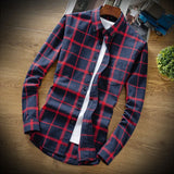 Wiaofellas  -  Mens Long Sleeve Shirt Solid Oxford Dress with Left Chest Pocket High-quality Male Casual Regular-fit Tops Button Down Shirts