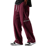 Wiaofellas  -  Spring Autumn Winter Men's Casual Pants Striped Corduroy Loose Fashion Cargo Straight Pants Fitness Sports Hip Hop Pants