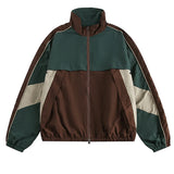 WIAOFELLAS  -  Men Hip Hop Vintage Jacket Coat Color Block Patchwork Harajuku Streetwear Retro Windbreaker Zip Up Coats Autumn Pocket Tops