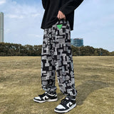WIAOFELLAS  -  American Pants Men Korean Style Loose Feet Casual Pants Nine-point High Street Fashion Trousers
