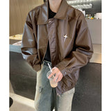 WIAOFELLAS  -  High-end Liquid Metal Design Fake Two-piece Jacket Men's Loose Handsome Short Jacket Casual Oversized Hip-hop Streetwear Coats