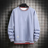 Wiaofellas  -  Men New Fleece Sweatshirts Solid Color Long Sleeve Casual Double-layered Pullovers Men O Neck Sweatshirt Mens Pullover Hoodies