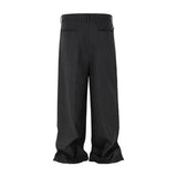 WIAOFELLAS  -  High Street Striped Chain Hanging Suit Trousers for Men Patchwork Straight Loose Casual Pants Oversized Wide Leg Cargos