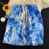WIAOFELLAS  -  Tie-dye Casual Men Summer Ice Silk Loose Beach Shorts